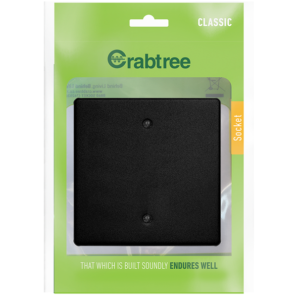 Crabtree Blank Cover Plate 4X4 Black