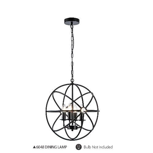 Pendant Round Dining Light Black 6048