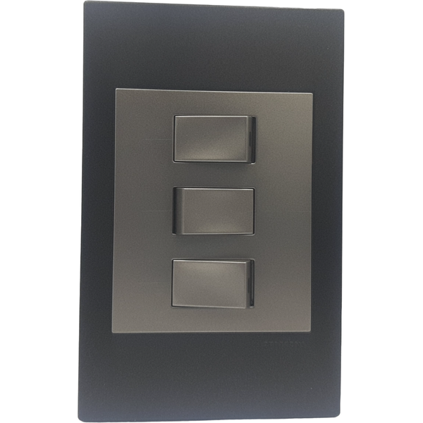 Redisson 3 Lever Wall Switch Silver Grey