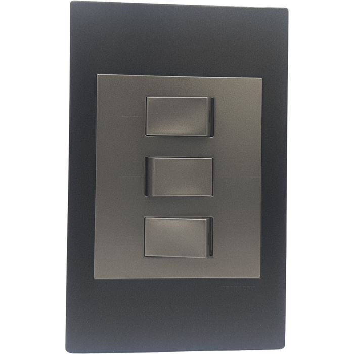 Redisson 3 Lever Wall Switch Silver Grey