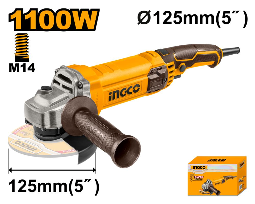 Ingco Angle Grinder 220V 1100W 125mm