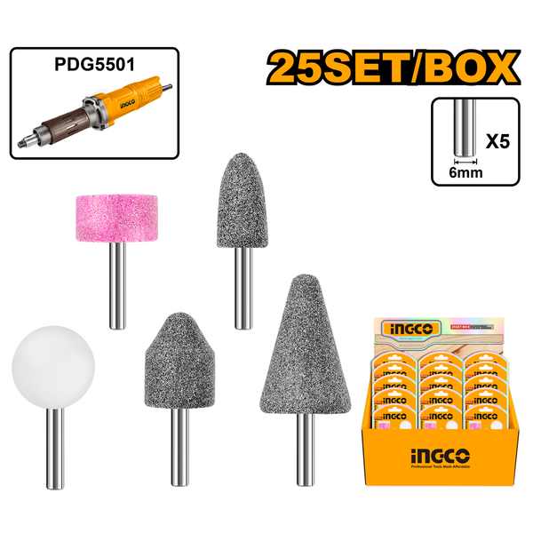 Ingco Die Grinder Set 5Pcs