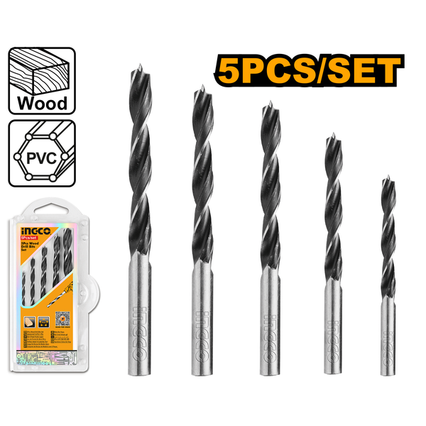 Ingco Wood Drill Bit Set 5Pcs