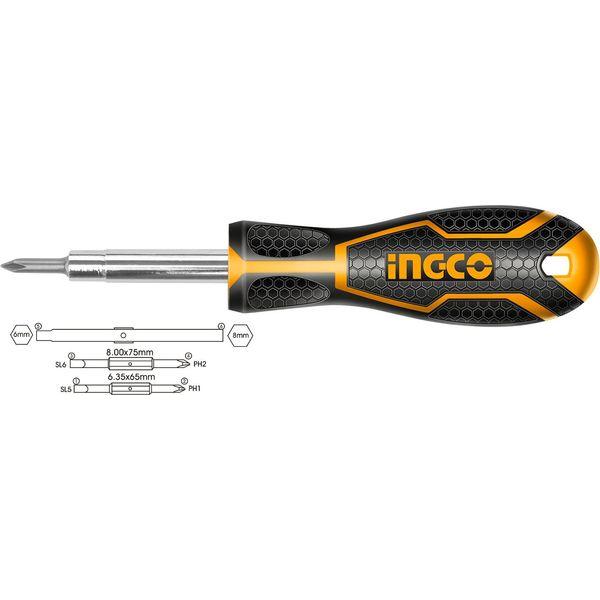 Screwdriver Ratchet Ingco - 6in1