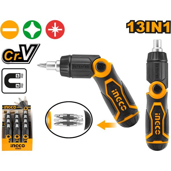 Ratchet Screwdriver Set 13 IN 1 Ingco