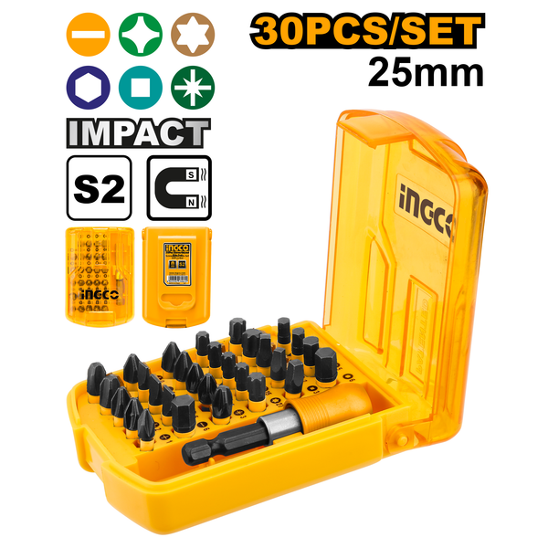 Ingco Impact Screwdriver Bits Set 30Pcs