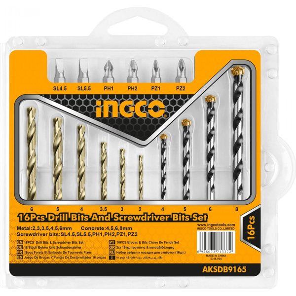 Drill Bit & Screwdriver Bit Set 16pc