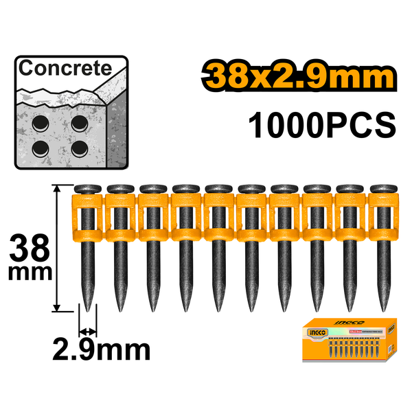 Ingco Continuous Firing Nails 38mm 1000P