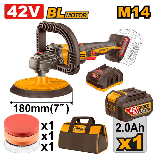 Ingco 42V Lithium-Ion Polisher Kit 180mm