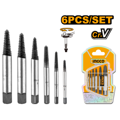 Ingco 6Pcs Screw Extractor Set