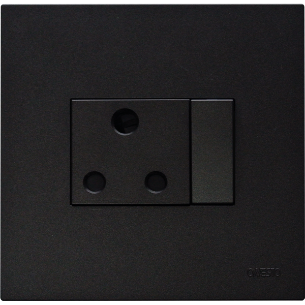 Single Switch Socket Outlet 4x4 Black