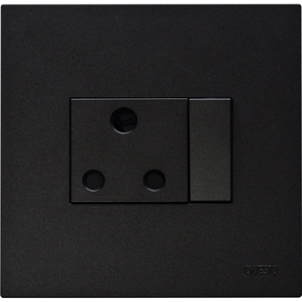 Single Switch Socket Outlet 4x4 Black - Brite Lighting