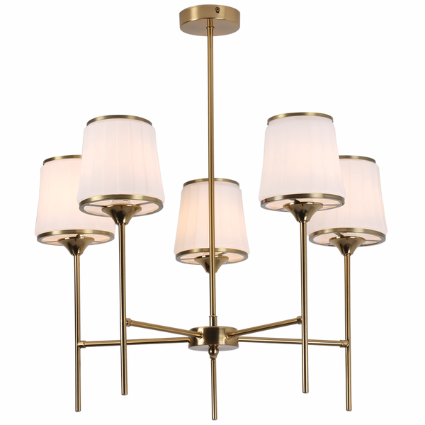 Brightstar Chandelier/White Glass Shades