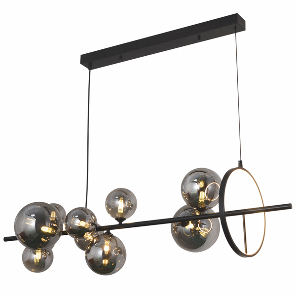 Brightstar Smoke Glass Pendant 12W 10L
