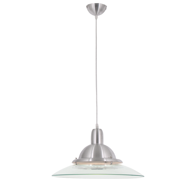 Brightstar Alum/Clear Glass Pendant