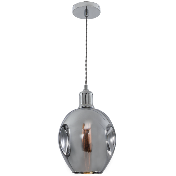 Glass and Polished Chrome Pendant