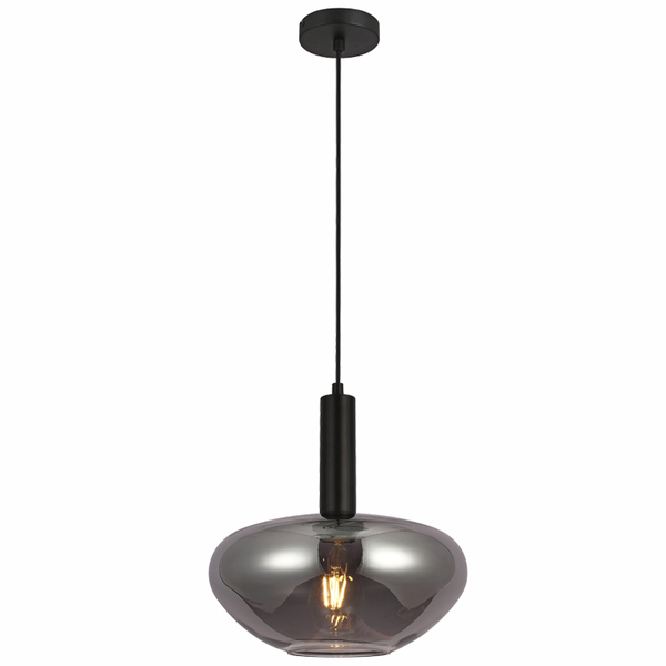 Brightstar Glass Smoke Corded Pendant