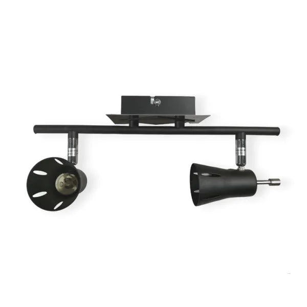 Black & Satin Chrome Spot Light 2 Light