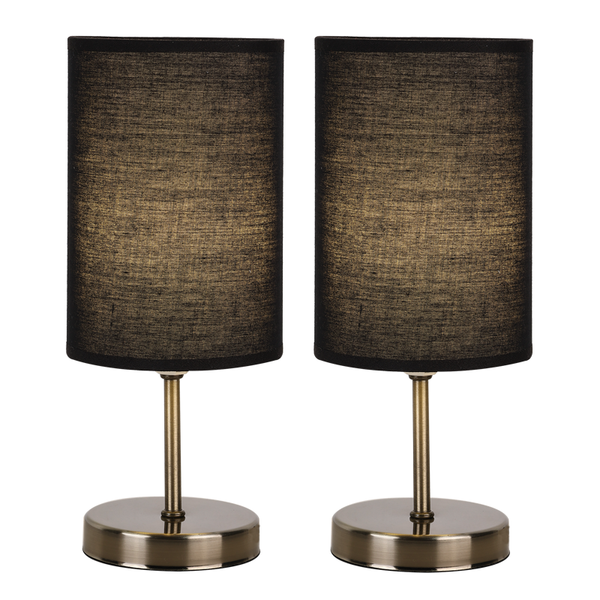 Brightstar Antique Brass Base T/Lamp X2