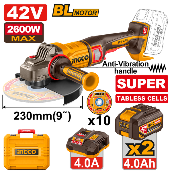Ingco Grinder Kit 42V 230mm 2600W
