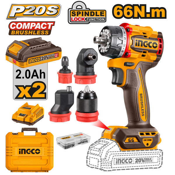 Ingco Drilling Multi Head Kit 66.Nm 20V.