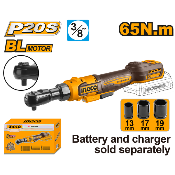Ingco Ratchet Wrench Driver 20V 65.Nm