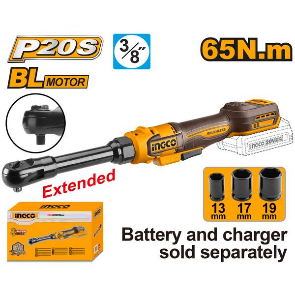 Ingco Ratchet Driver 65NM 3/8 inch 20V