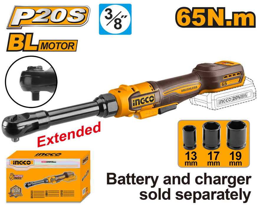 Ingco Ratchet Driver 65NM 3/8 inch 20V
