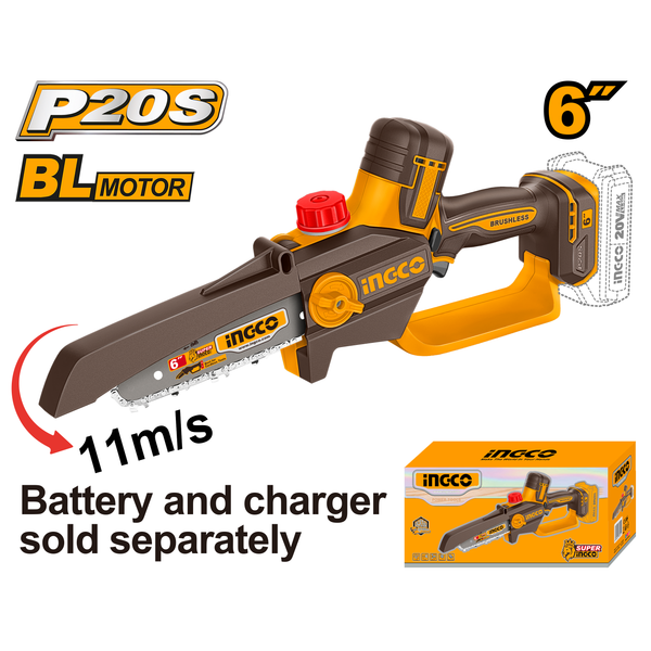 Ingco Mini Chainsaw 20V 15cm 6inch