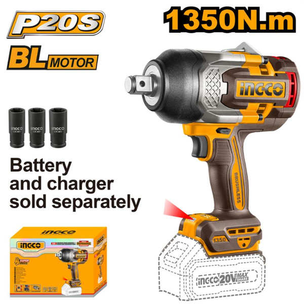 Ingco Lithium-Ion Impact Wrench 20V