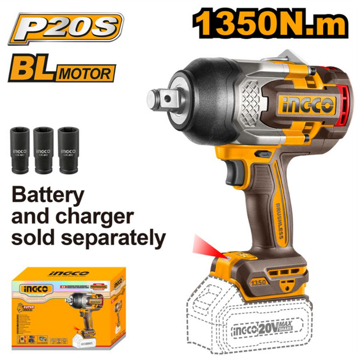Ingco Lithium-Ion Impact Wrench 20V