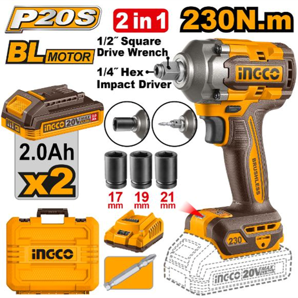 Ingco 20V Lithium-Ion Impact Wrench