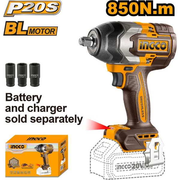 Ingco Cordless Impact Wrench 850NM