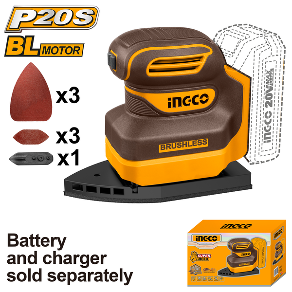 Ingco Mouse Sander 125mm 20V