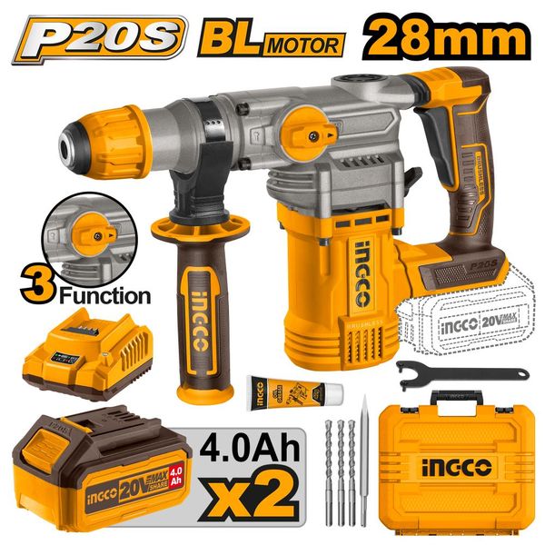 Ingco Cordless Rotary Hammer Kit 20V