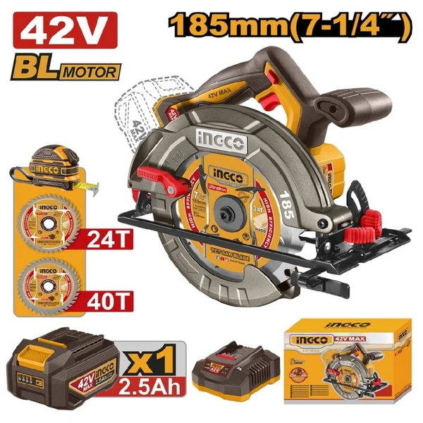 Ingco Cordless Circular Saw 42V 185mm.