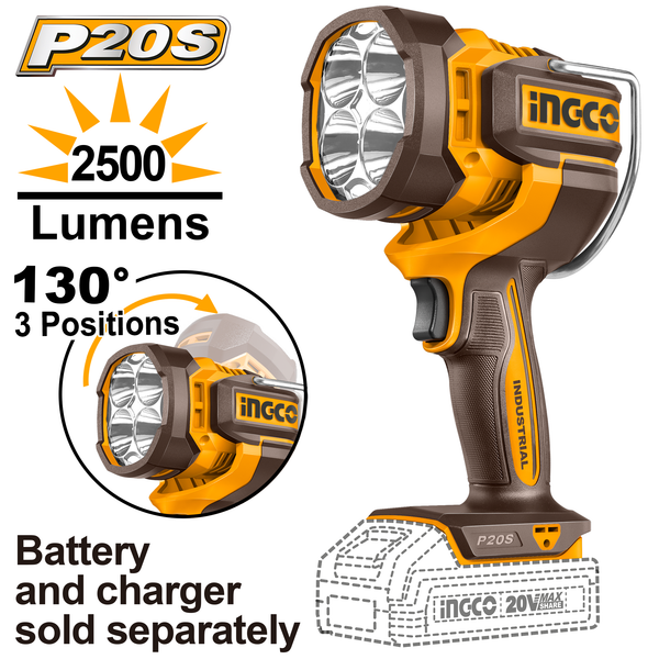 Ingco Work Spot Lamp 2500lm 20V