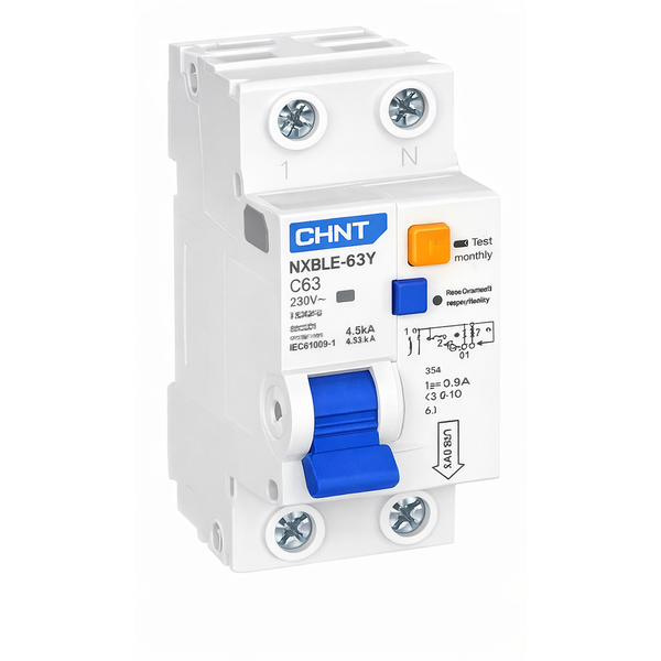 Chint Din E/Leakage 1P 63A 4.5KA O/L