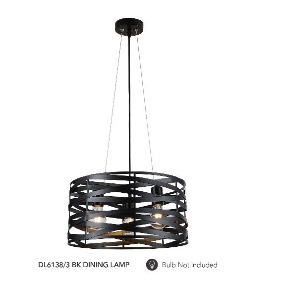 HT Led Dining Pendant Black DL6138/3