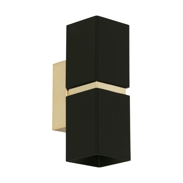 Passa Square Black & Gold Wall Light