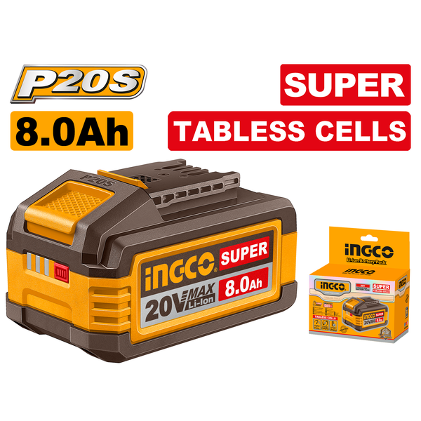 Ingco Super Tabless Cells Battery 8A 20V
