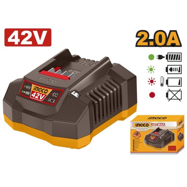 Ingco 42V Lithium-Ion Battery Charger 2A