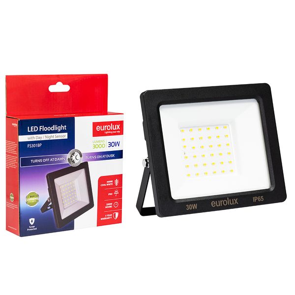 Eurolux Led Floodlight D/N Sensor 30W CW