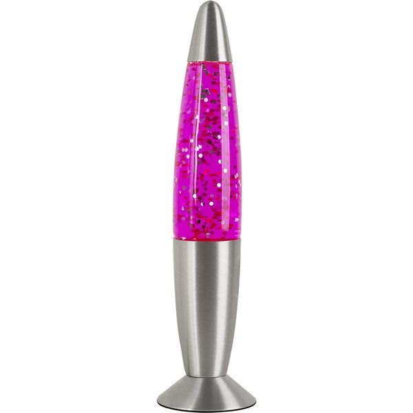 Glitter Lava Lamp Pink/Silver Eurolux