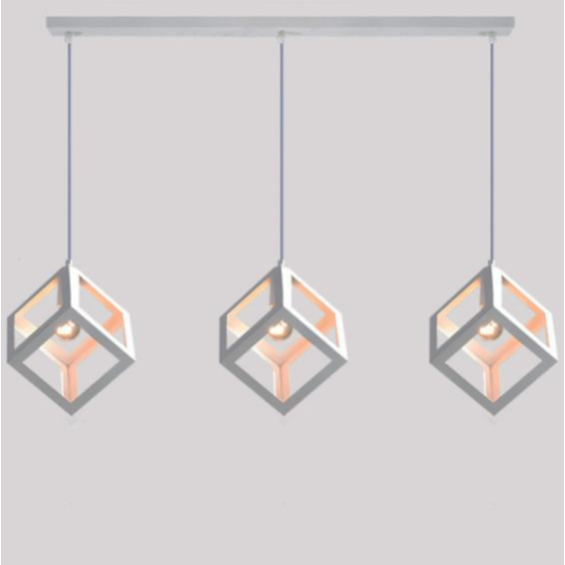 Pendant Cube White 3xE27 Bulbs For Sale | Brite Lighting & Electrical