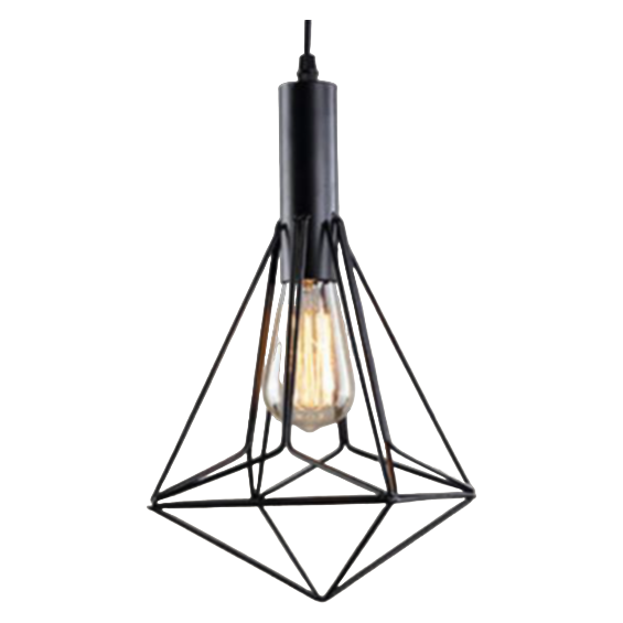 Pendant Cage Black 1xE27 Bulb