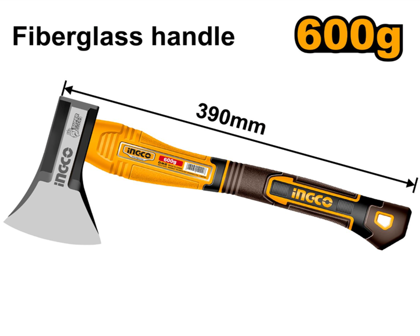 Ingco Axe 600g Fibre Glass Handle.