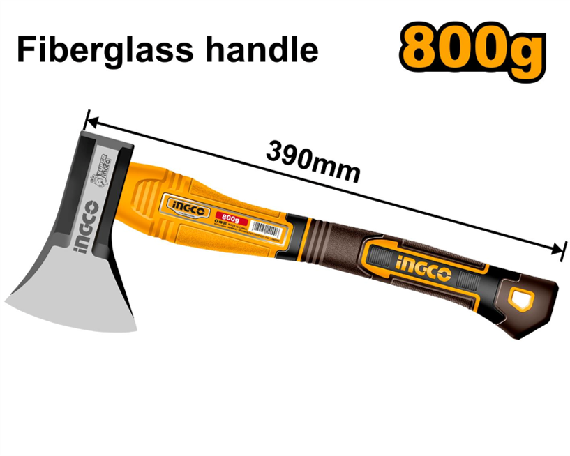 Ingco Fibreglass Handle Axe 800g