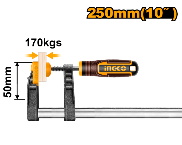 Ingco 50x250mm F Clamp