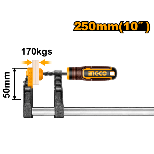Ingco 50x250mm F Clamp